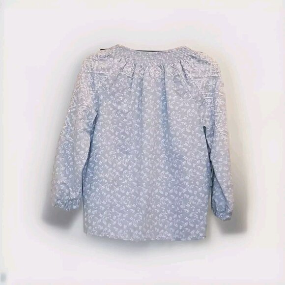 JOIE Peasant Blouse Women's Size Small Embroidered Blue Boho Cottage Core Fairy - Picture 2 of 16
